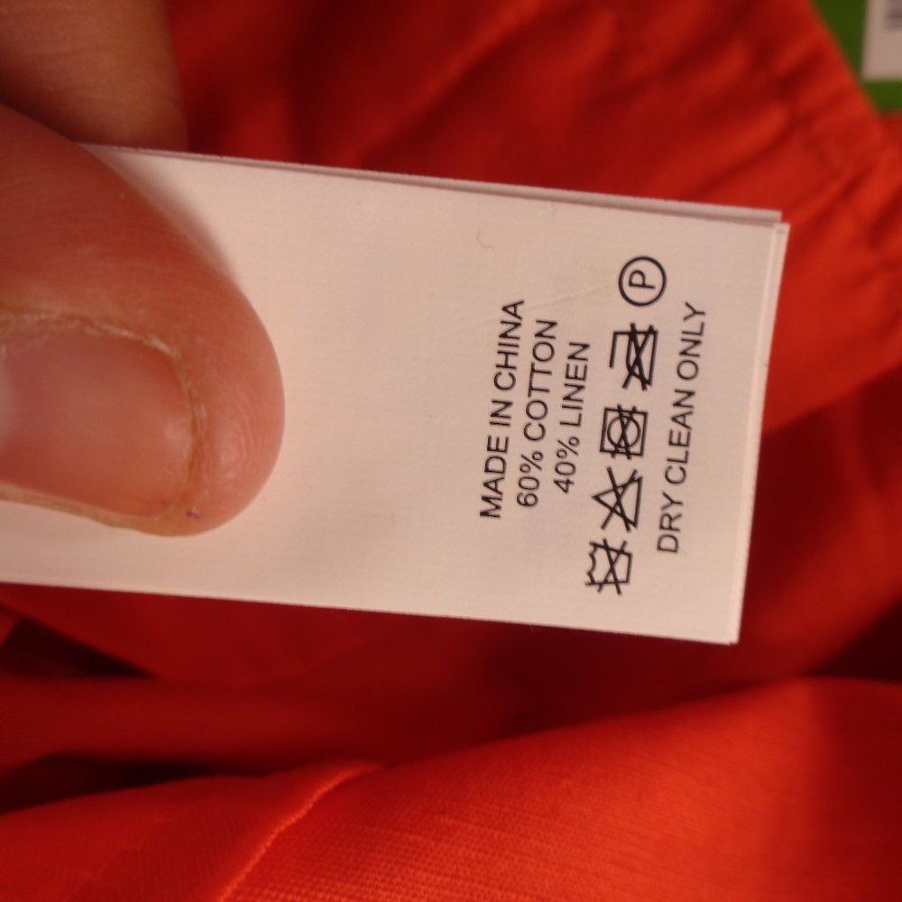 Kate Spade Bright Orange Cotton Linen Culottes - Picture 6 of 12